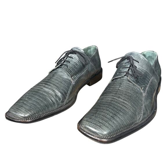 Vintage David Eden Green Grey Lizard Lace Up Derby Shoes Size US 10.5 main image 11